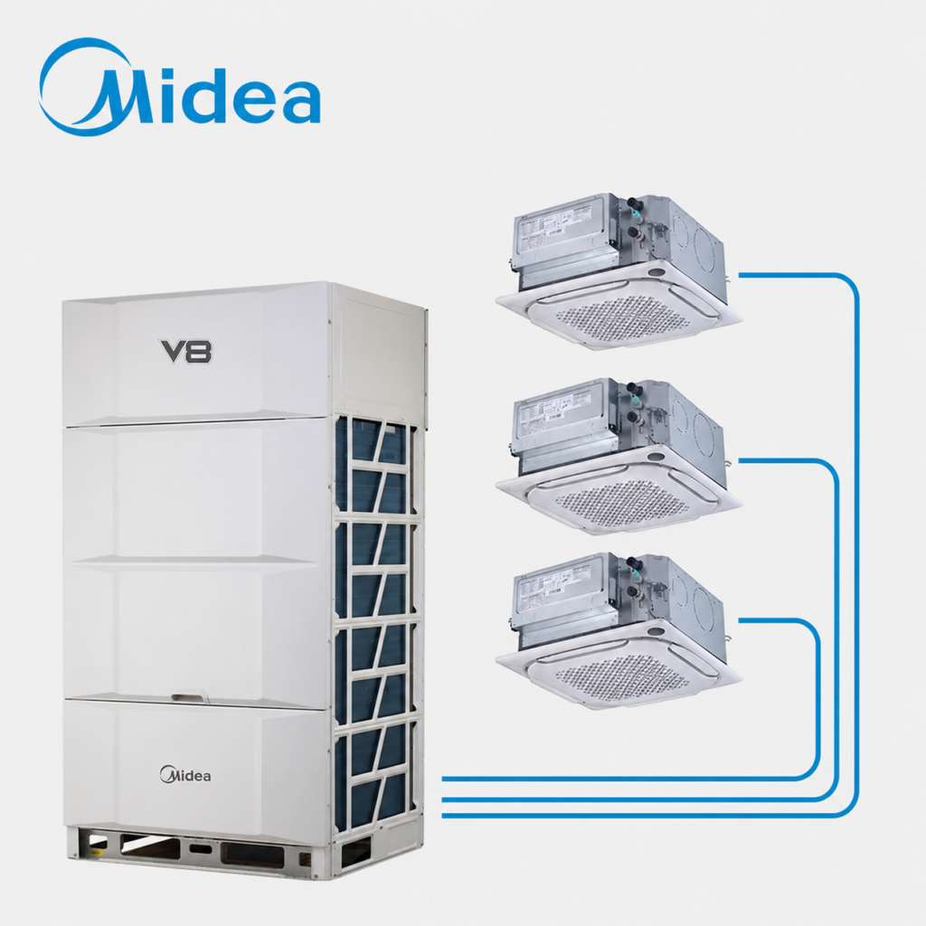 VRF Midea conectando multiplas evaporadoras